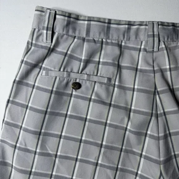 Adidas Shorts Mens 36 Gray Plaid Golf Preppy - Picture 10 of 16